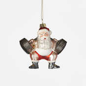 3.5" Weightlifter Santa Orn